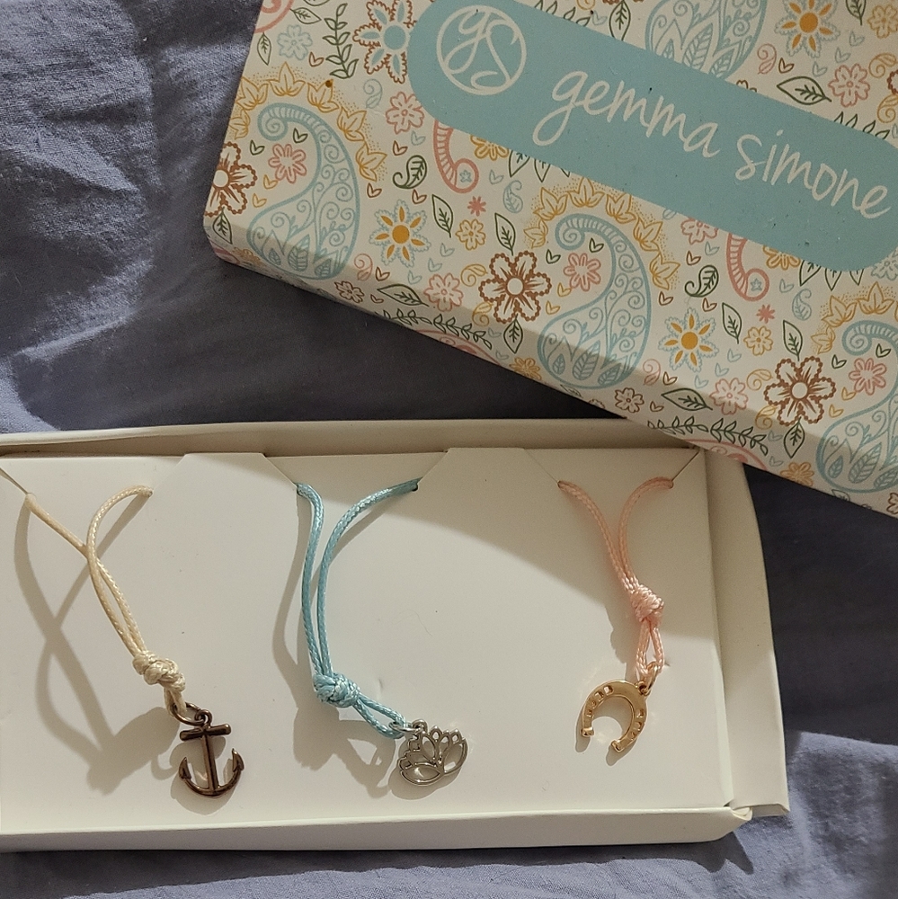 NEW IN BOX Gemma Simone Charmed 2-in-1 bracelet/necklace set